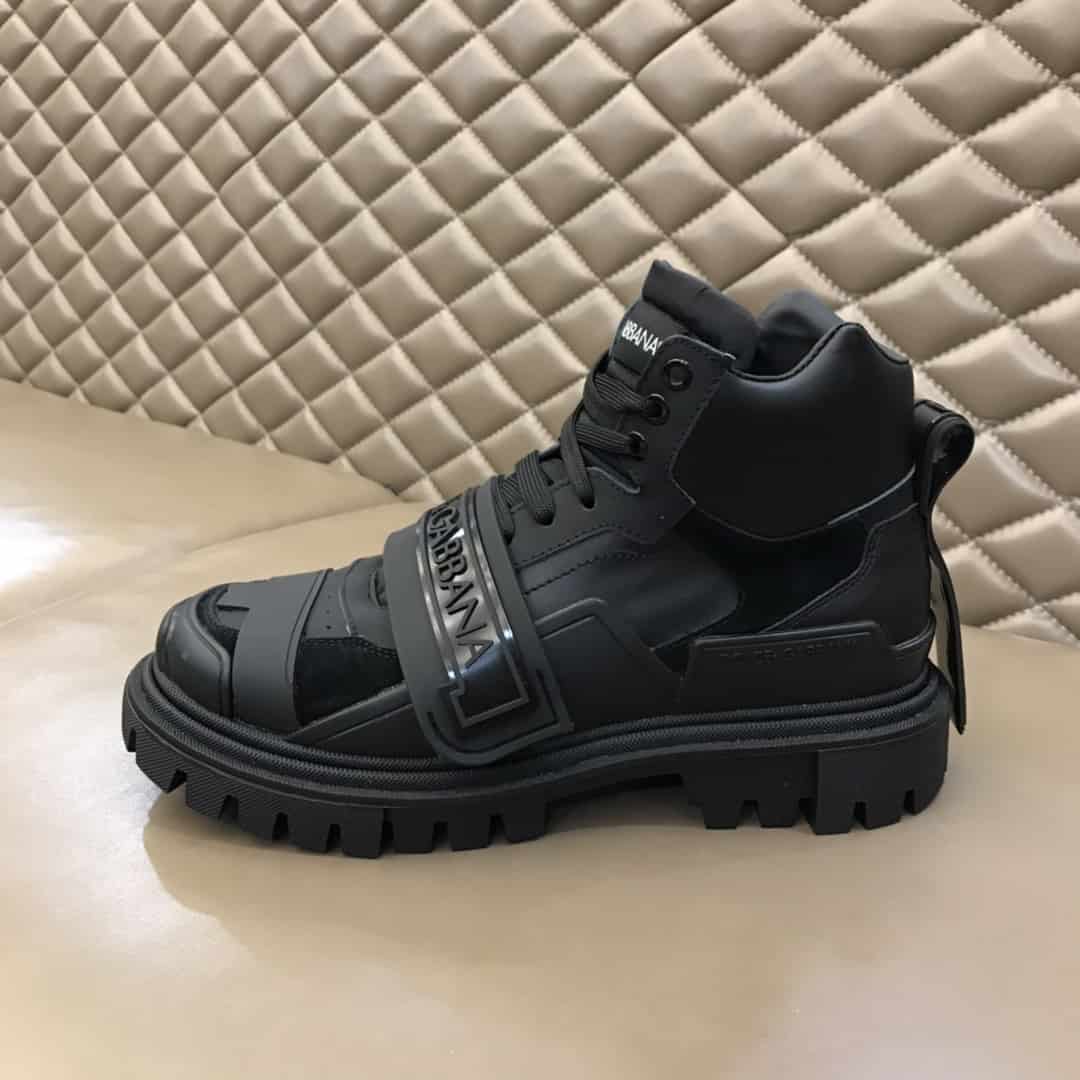 DOLCE & GABBANA LOGO STRAP TREKKING BOOTS