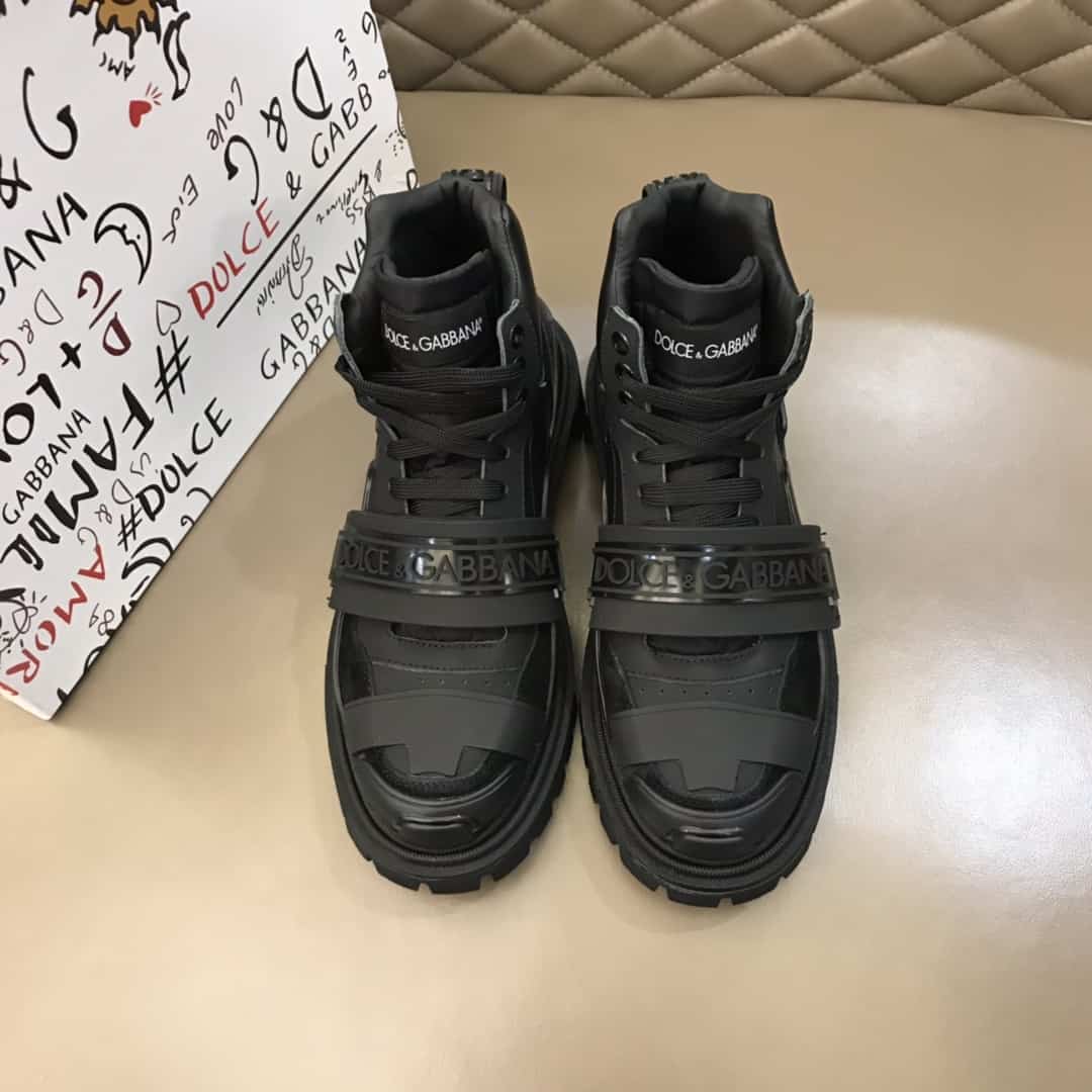 DOLCE & GABBANA LOGO STRAP TREKKING BOOTS