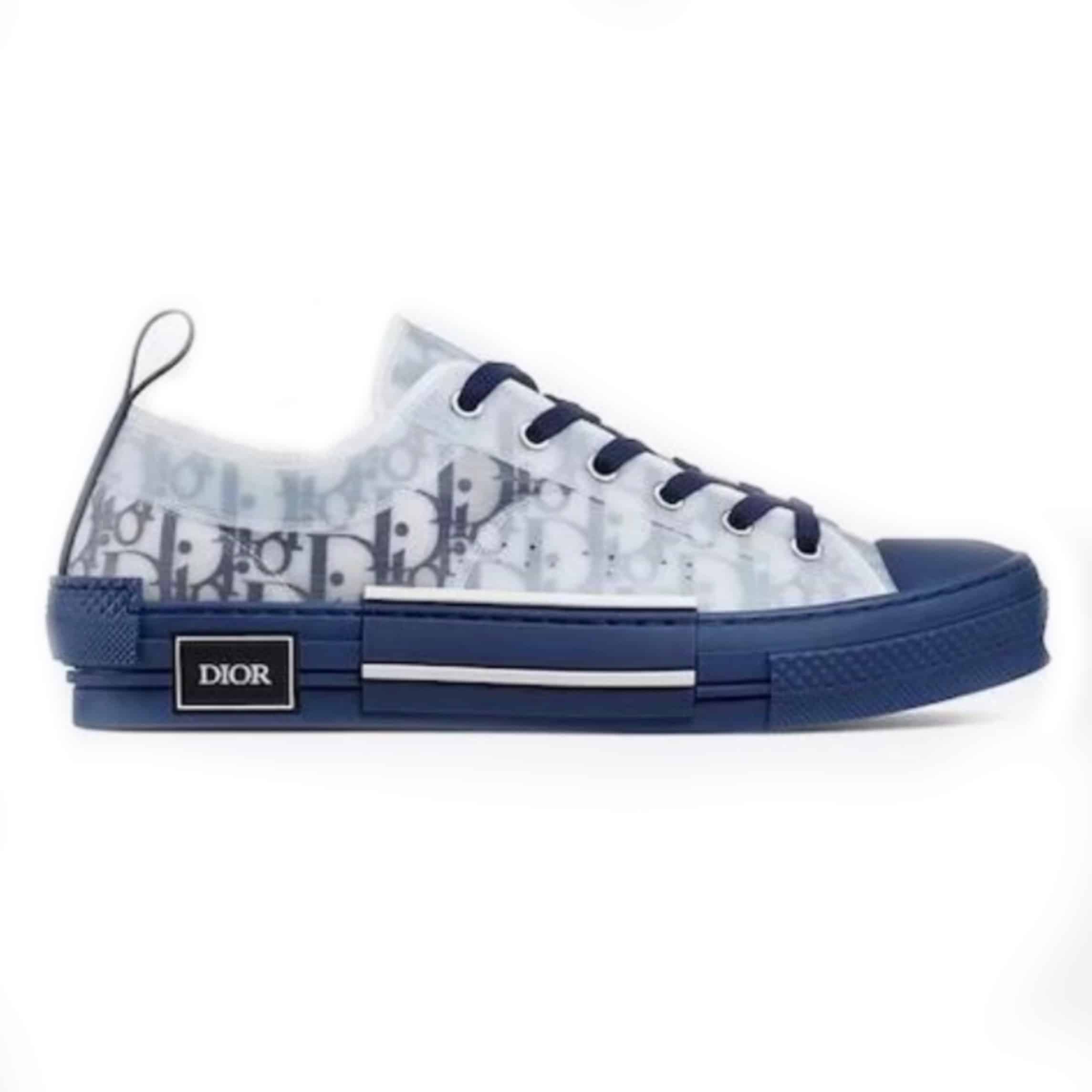D*or b23 low-top sneaker in blue D*or oblique - cd28
