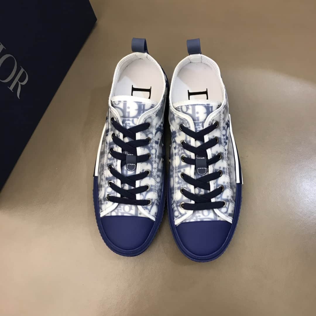 D*or b23 low-top sneaker in blue D*or oblique - cd28