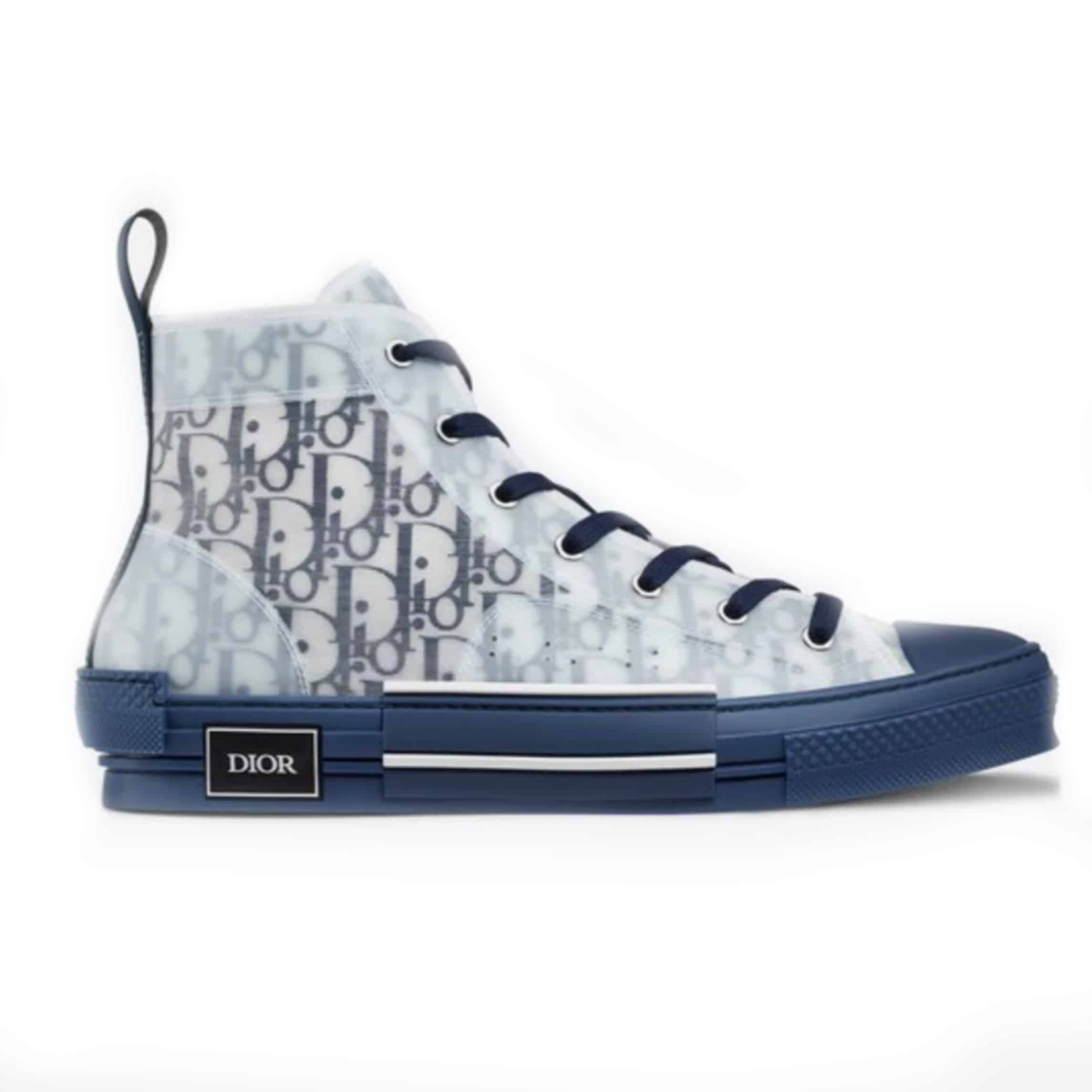 D*or b23 high-top sneaker in blue D*or oblique