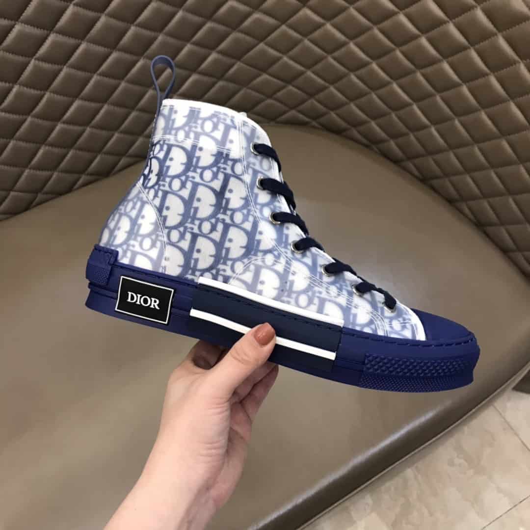 D*or b23 high-top sneaker in blue D*or oblique