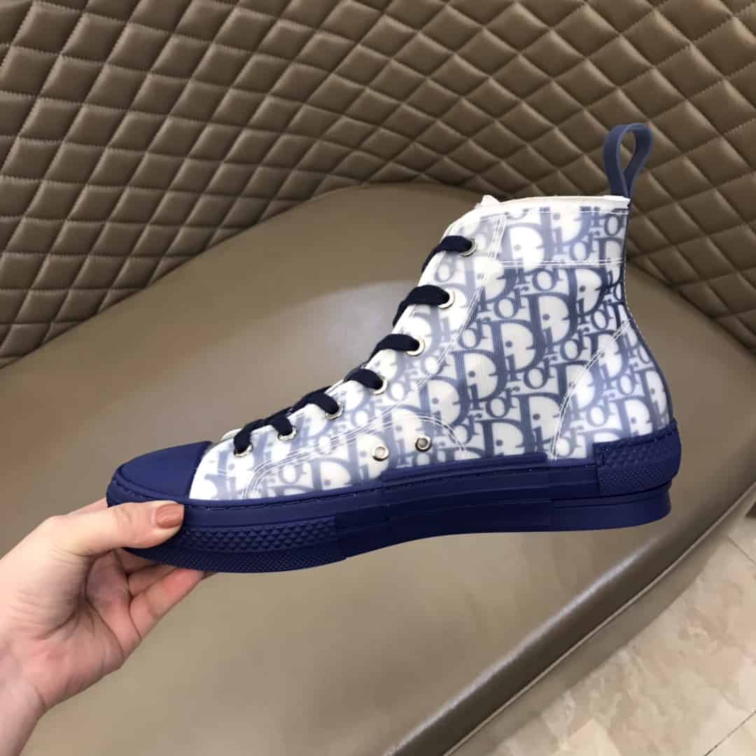 D*or b23 high-top sneaker in blue D*or oblique