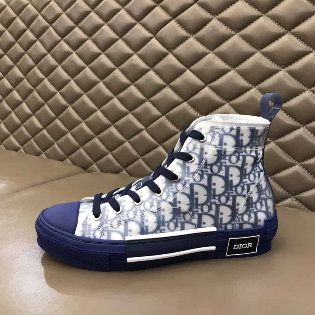 D*or b23 high-top sneaker in blue D*or oblique