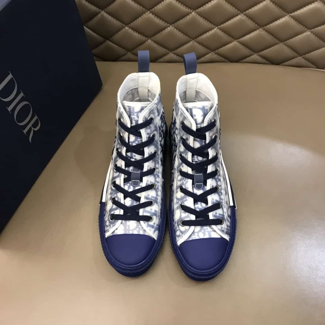 D*or b23 high-top sneaker in blue D*or oblique