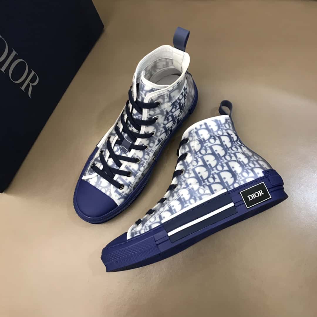 D*or b23 high-top sneaker in blue D*or oblique