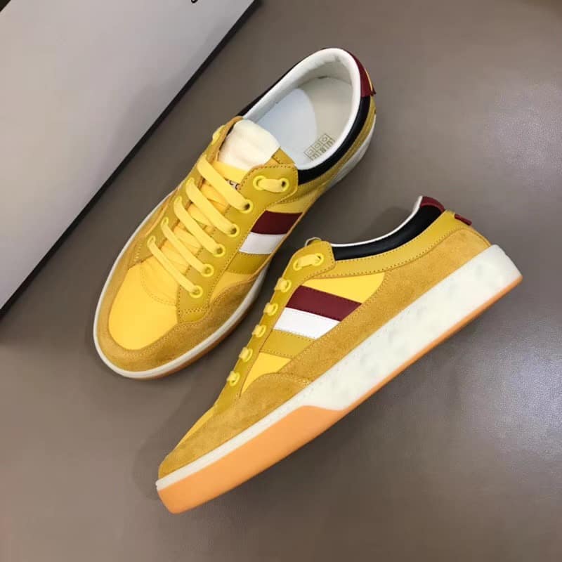 G*u*i men's yellow leather and nylon sneakers - gc63