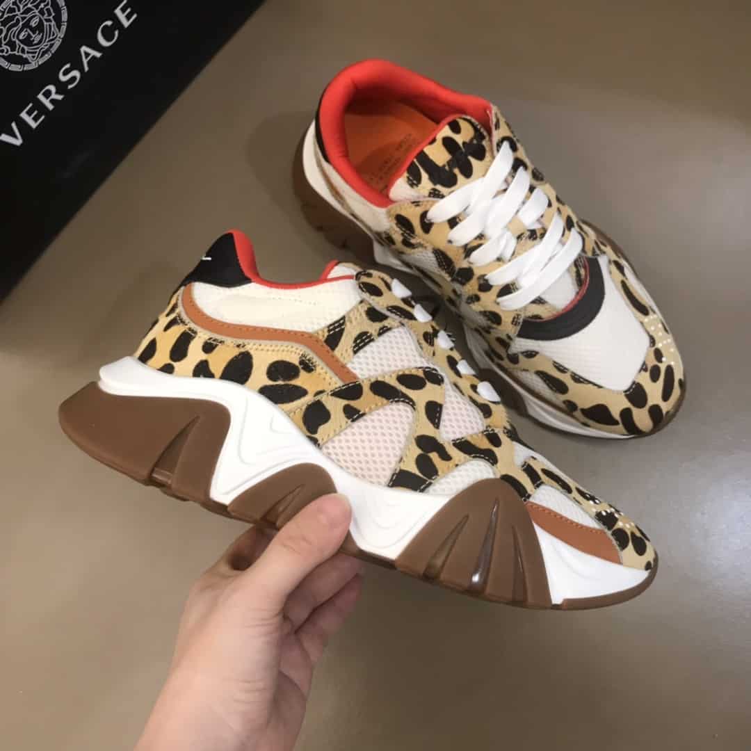 VERSACE LEOPARD PRINT SNEAKERS