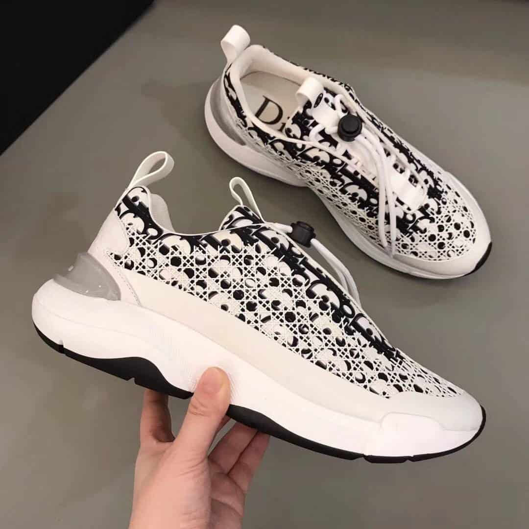 D*or b24 cannage motif black sneaker - cd21