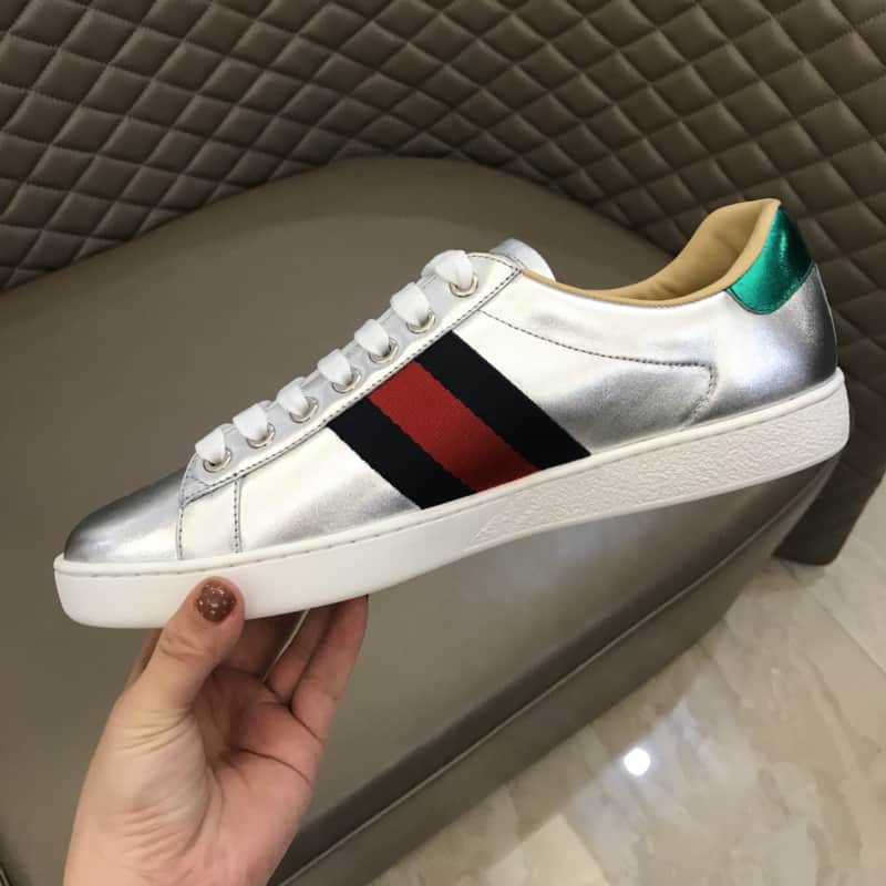 G*u*i metallic ace embroidered sneaker - gc29