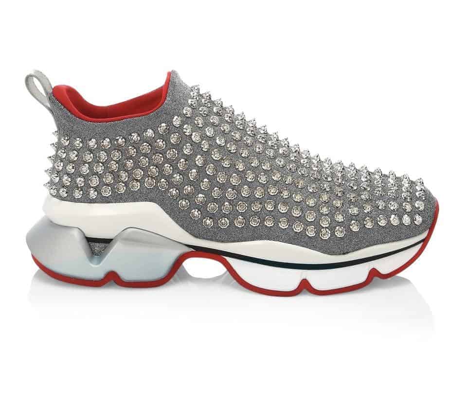Ch**an louboutin grey spike sock sneaker- cl50