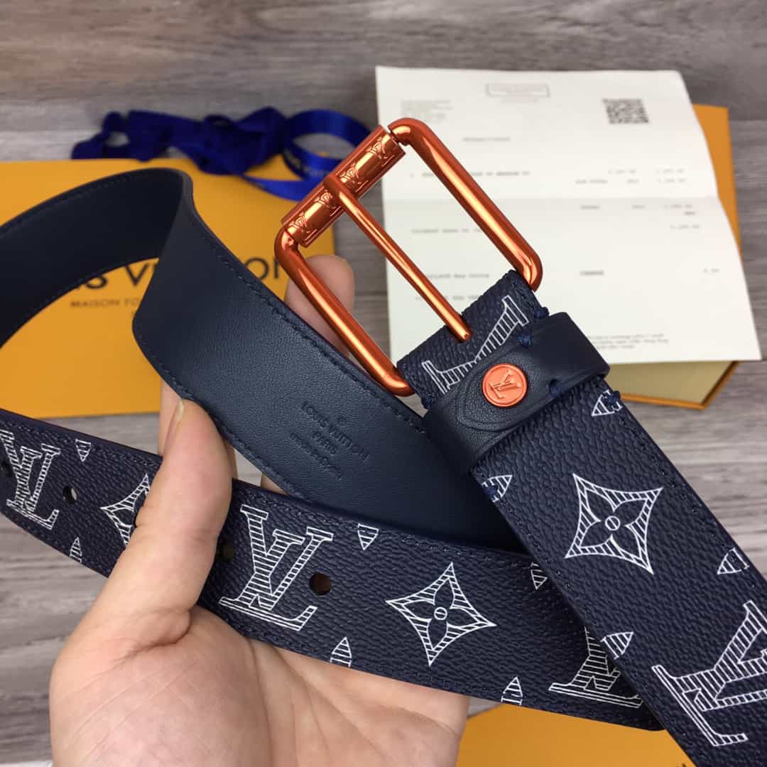 l0*is V*t0n belt voya.ger monogram upside down ink na.vy - b99