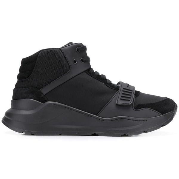 B**rry suede and neoprene high-top sneakers - bbr19