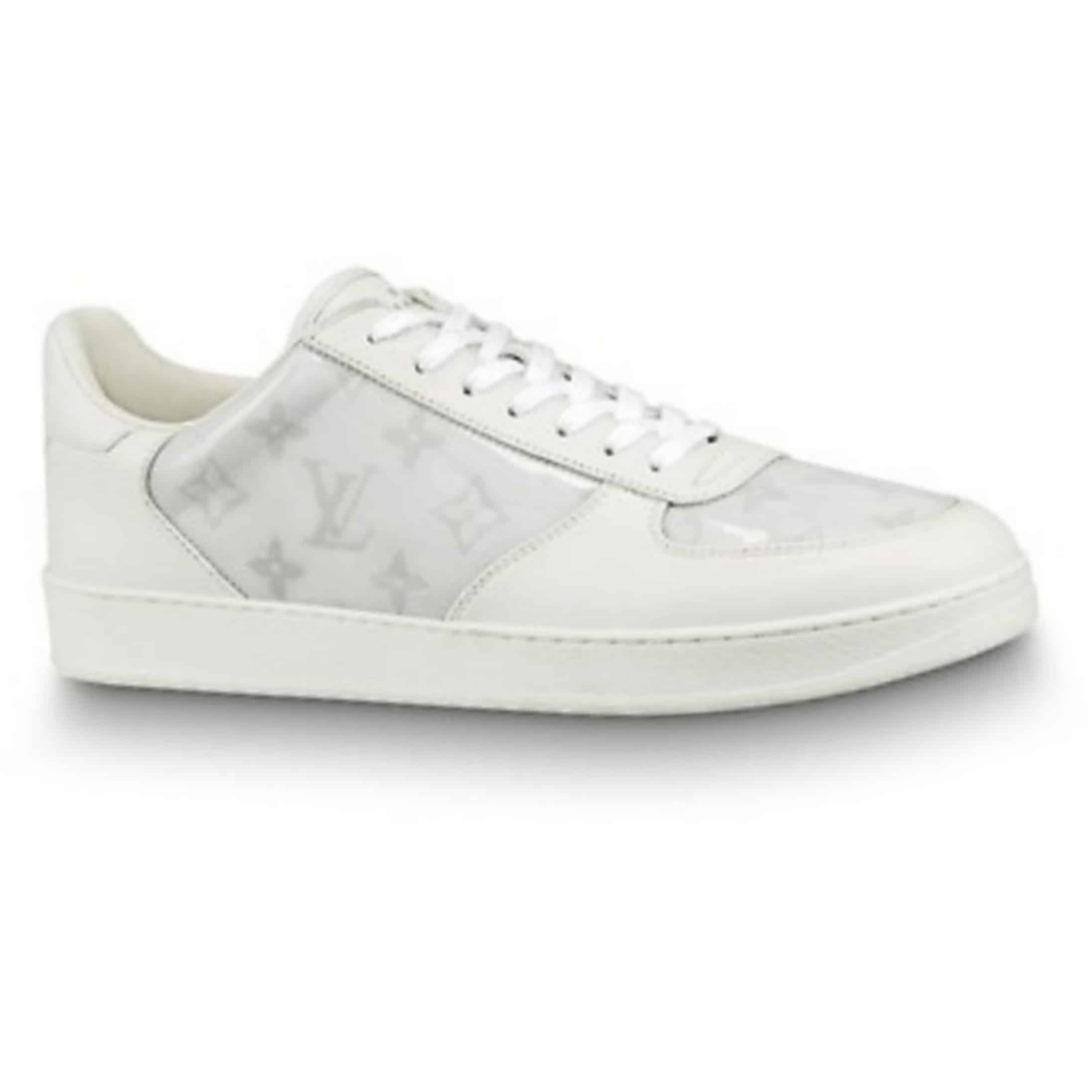 l0*is V*t0n white monogram transparent rivoli sneaker