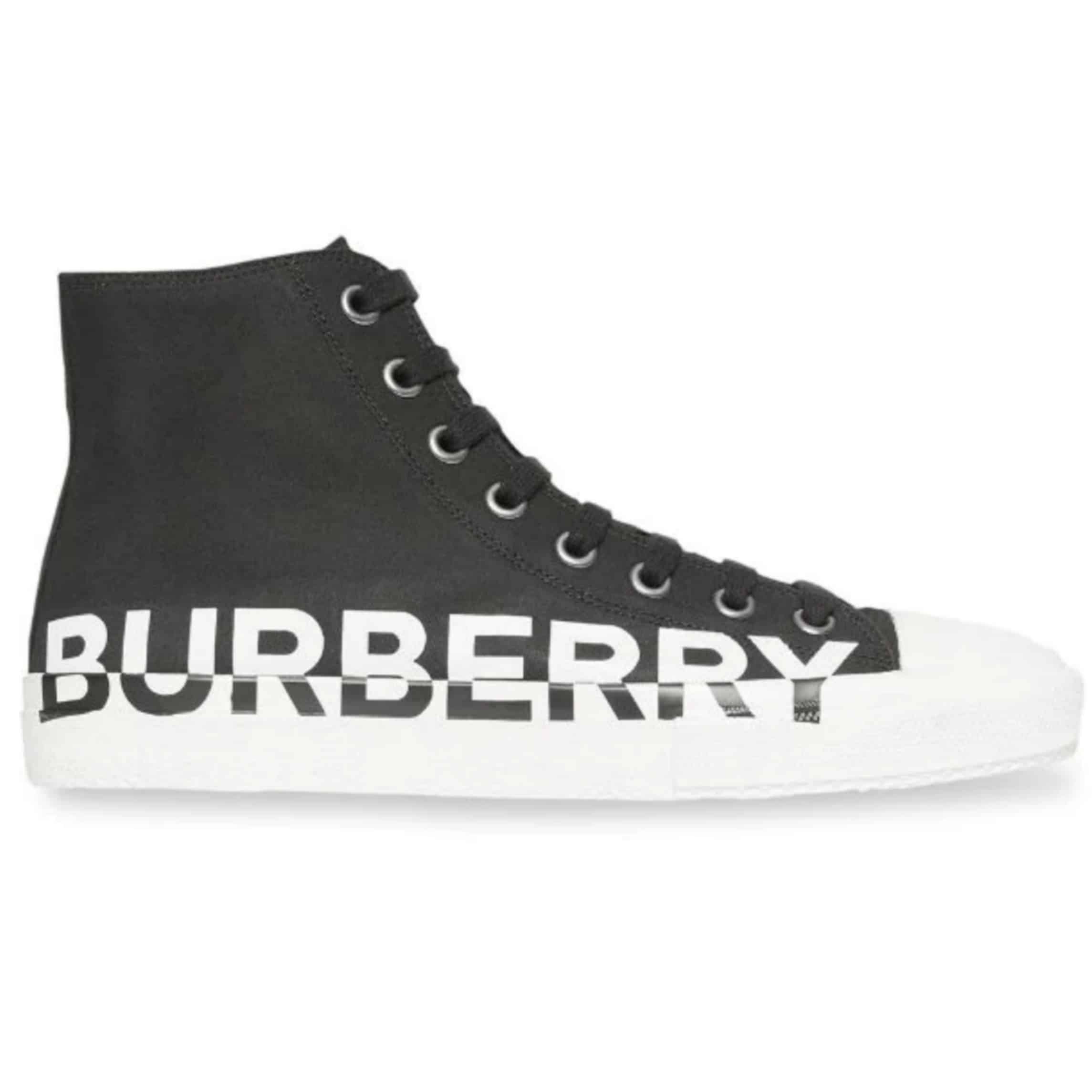 B**rry logo print gabardine high-top sneakers - bbr31