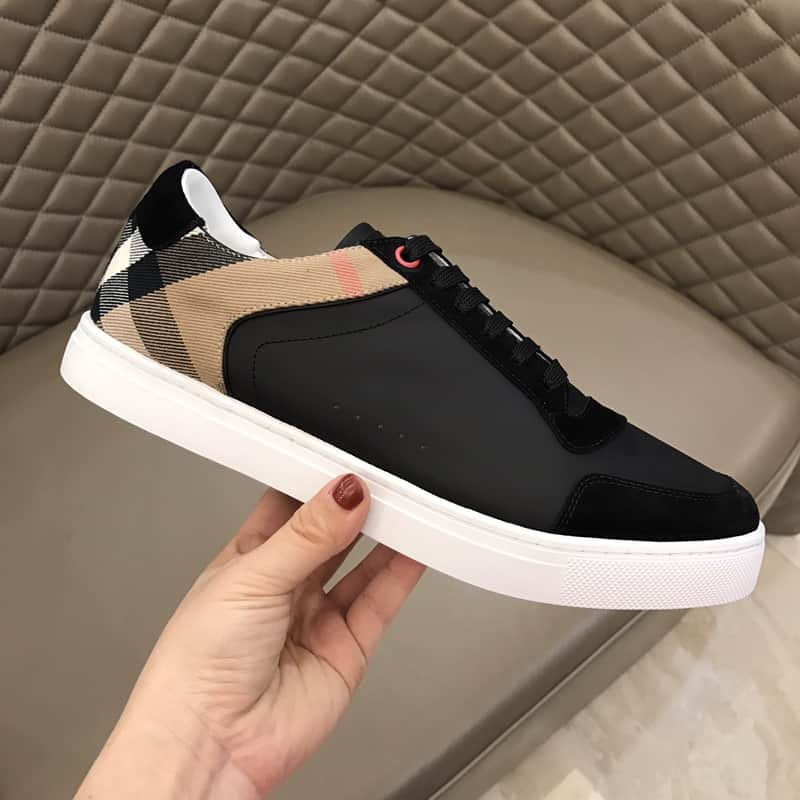 B**rry leather and house check sneakers - bbr26