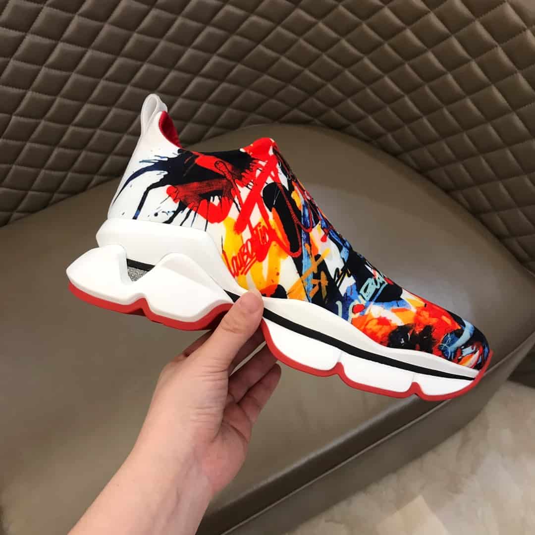 Ch**an louboutin space run sock sneaker - cl63