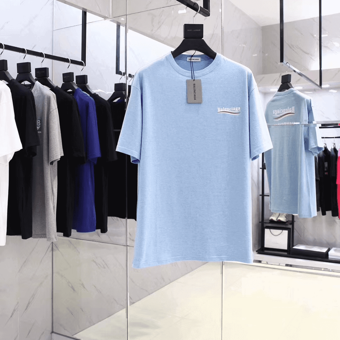 Ba*len*cia*ga oversized logo-print slub cotton-jersey t-shirt - bb36