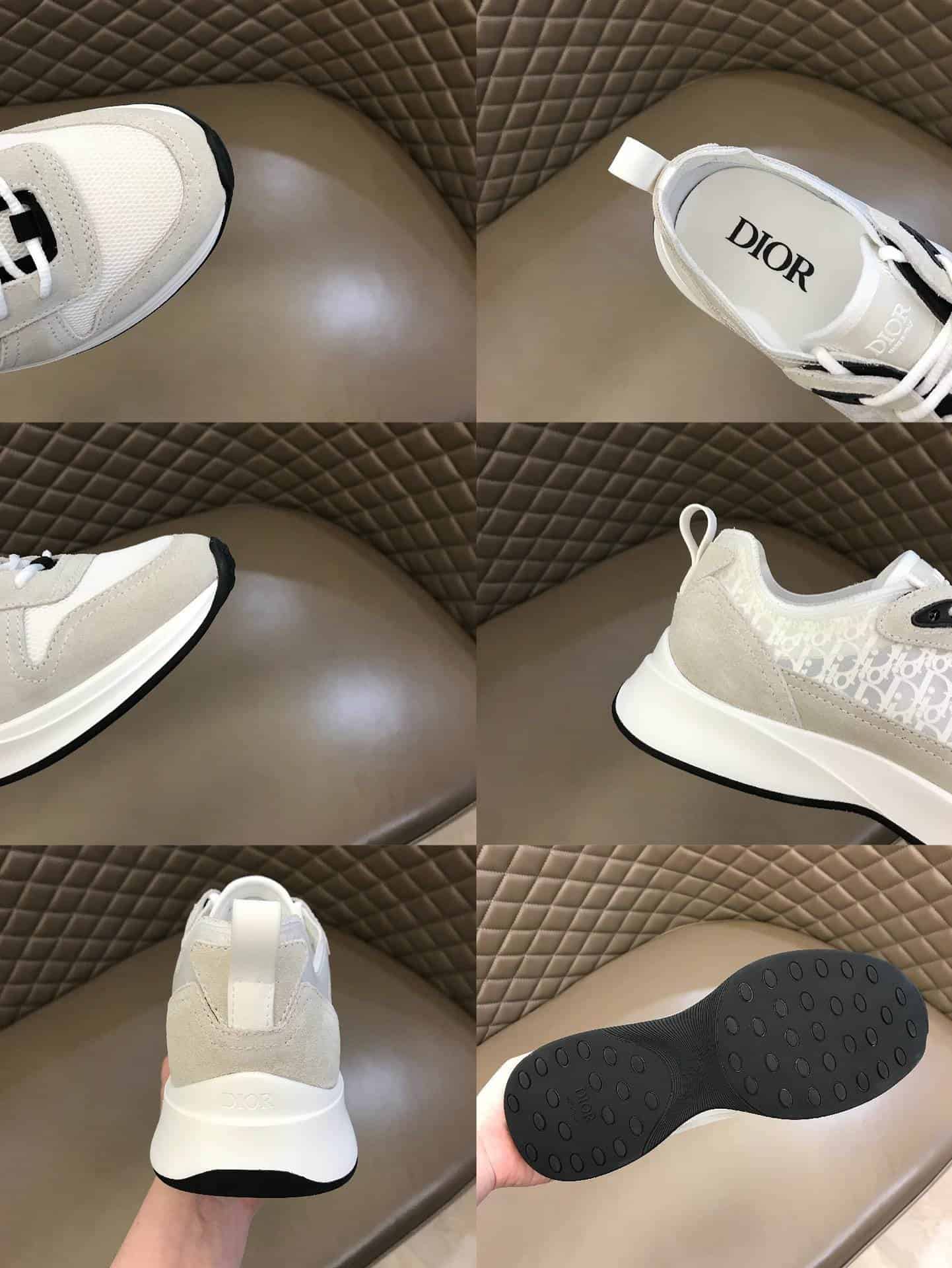 D*or b25 oblique white suede runner - cd38