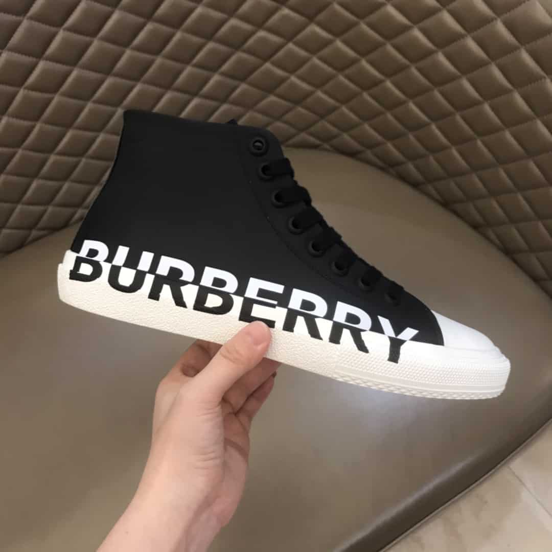 B**rry logo print gabardine high-top sneakers - bbr31