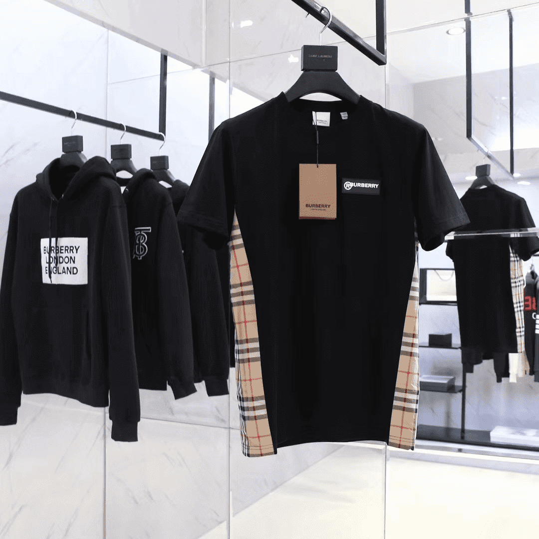 B**rry vintage check panel t-shirt - bbr62