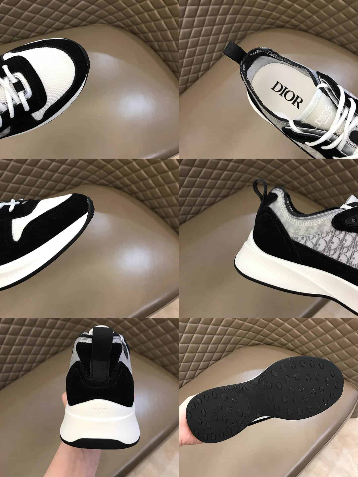 D*or b25 oblique black suede runner - cd37