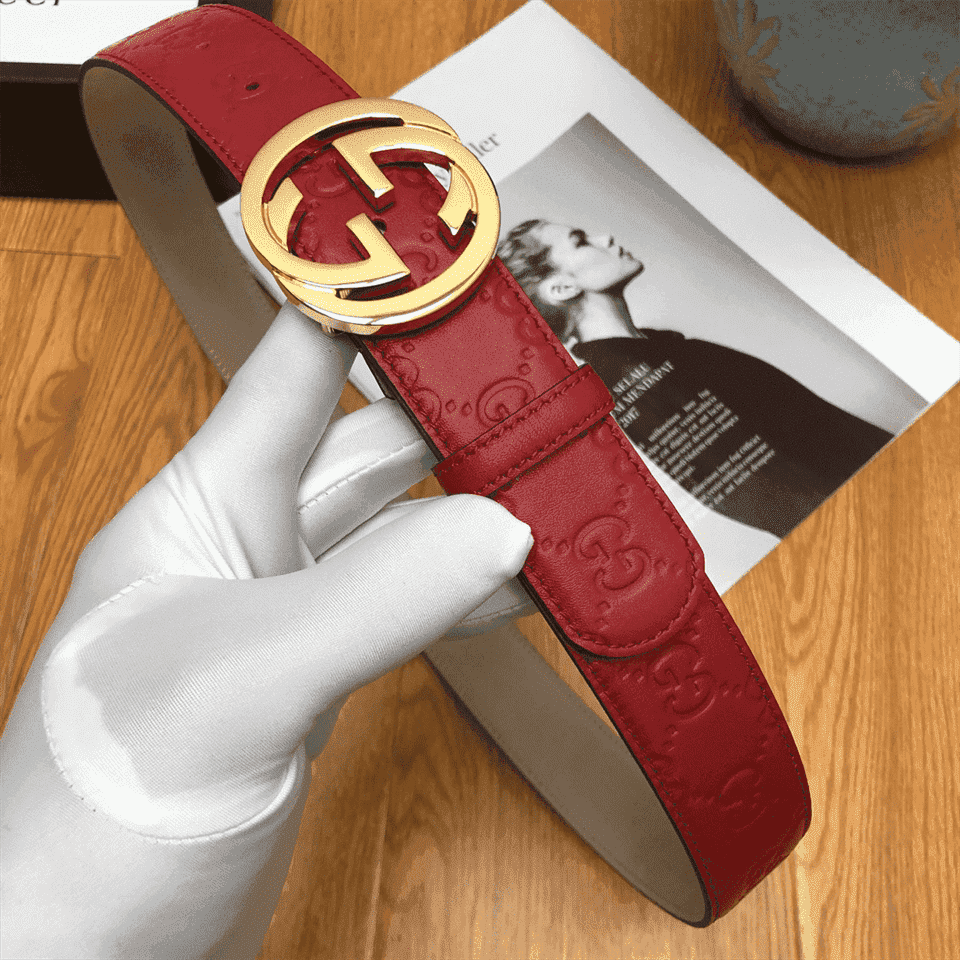 G*u*i interlocking g-buckle leather belt - b3