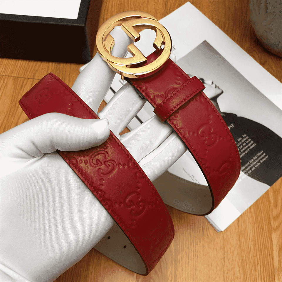 G*u*i interlocking g-buckle leather belt - b3