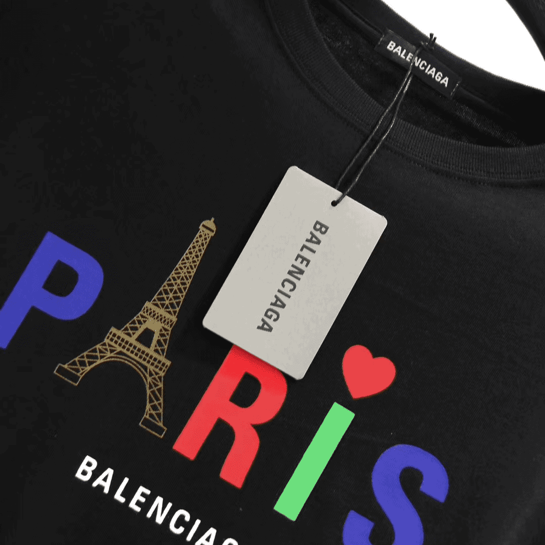 Ba*len*cia*ga men's black mode logo tee - bb42