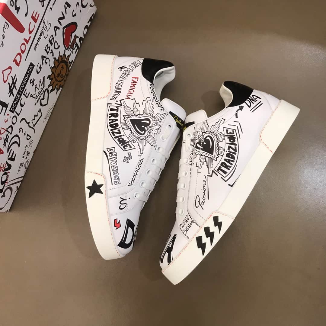 DOLCE & GABBANA CALFSKIN NAPPA PORTOFINO SNEAKERS