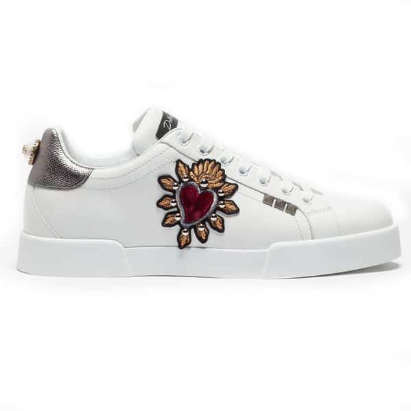 DOLCE & GABBANA SNEAKERS PORTOFINO IN VITELLO NAPPATO CON PATCH