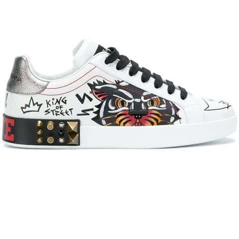 DOLCE & GABBANA PORTOFINO SNEAKERS WITH APPLIQUS