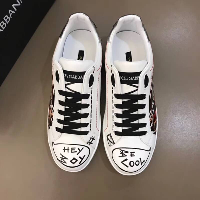 DOLCE & GABBANA PORTOFINO SNEAKERS WITH APPLIQUS