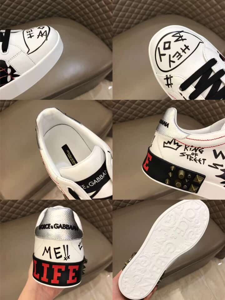 DOLCE & GABBANA PORTOFINO SNEAKERS WITH APPLIQUS