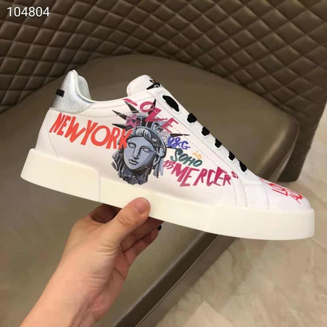 DOLCE & GABBANA PORTOFINO SNEAKERS IN PRINTED NAPPA CALFSKIN - DG6