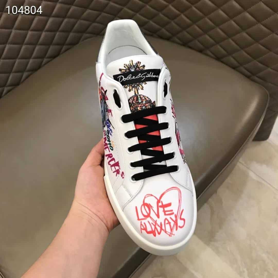 DOLCE & GABBANA PORTOFINO SNEAKERS IN PRINTED NAPPA CALFSKIN - DG6