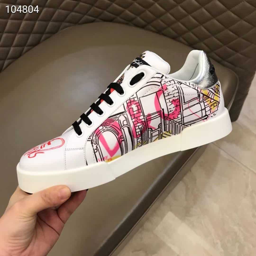 DOLCE & GABBANA PORTOFINO SNEAKERS IN PRINTED NAPPA CALFSKIN - DG6