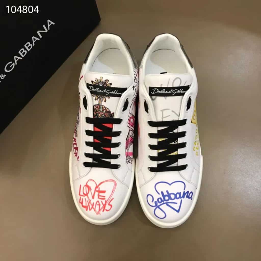 DOLCE & GABBANA PORTOFINO SNEAKERS IN PRINTED NAPPA CALFSKIN - DG6