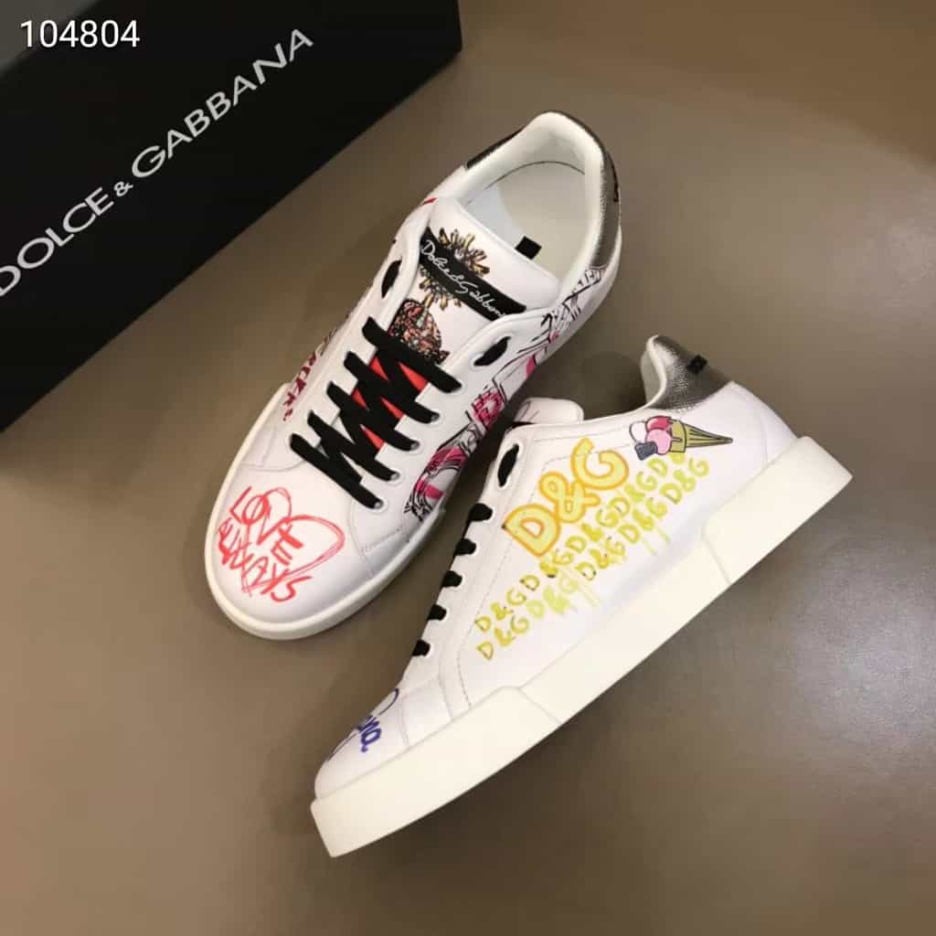 DOLCE & GABBANA PORTOFINO SNEAKERS IN PRINTED NAPPA CALFSKIN - DG6