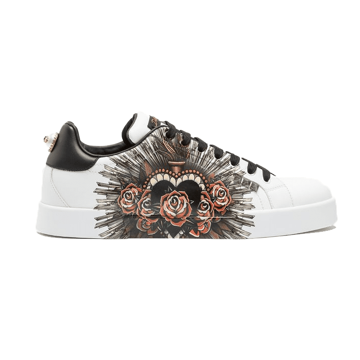 DOLCE & GABBANA PRINTED CALFSKIN PORTOFINO SNEAKERS - DG5