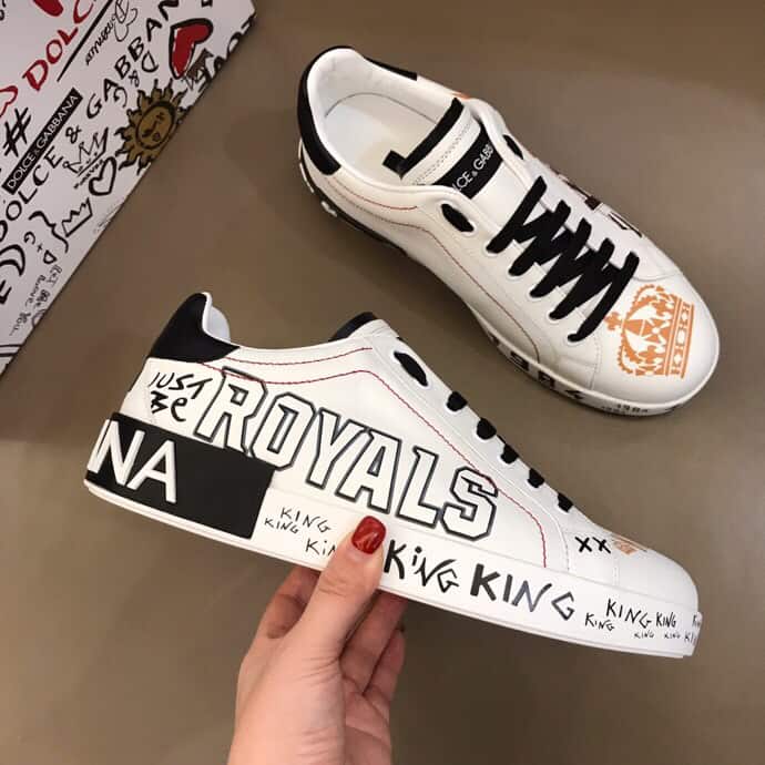 DOLCE & GABBANA PORTOFINO SNEAKERS IN PRINTED NAPPA CALFSKIN - DG12