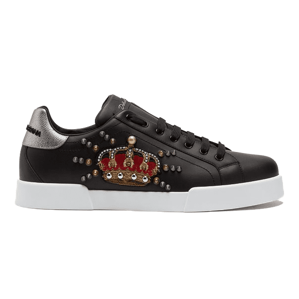 DOLCE & GABBANA CALFSKIN PORTOFINO SNEAKERS WITH PATCH - DG1