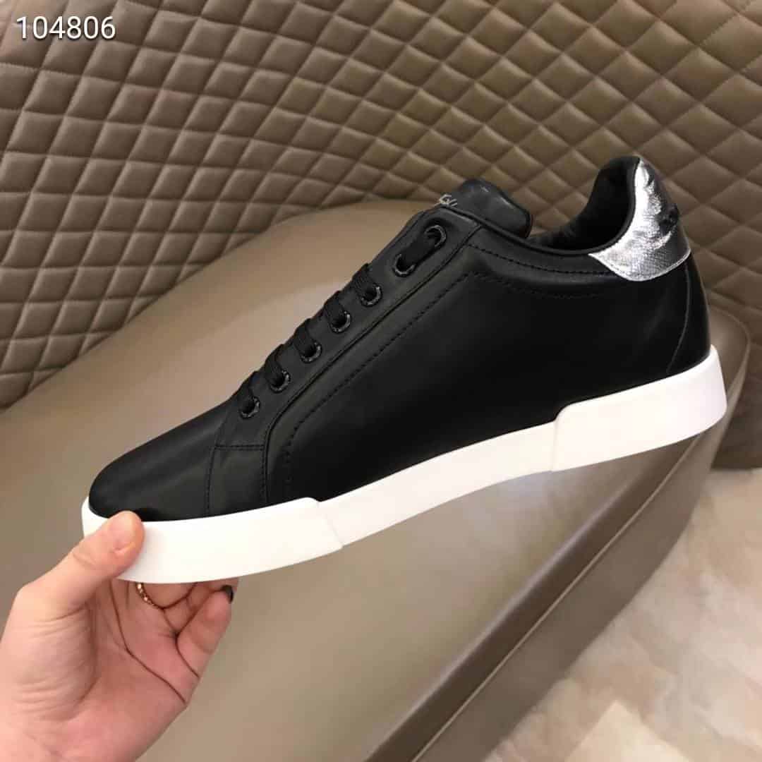 DOLCE & GABBANA CALFSKIN PORTOFINO SNEAKERS WITH PATCH - DG1