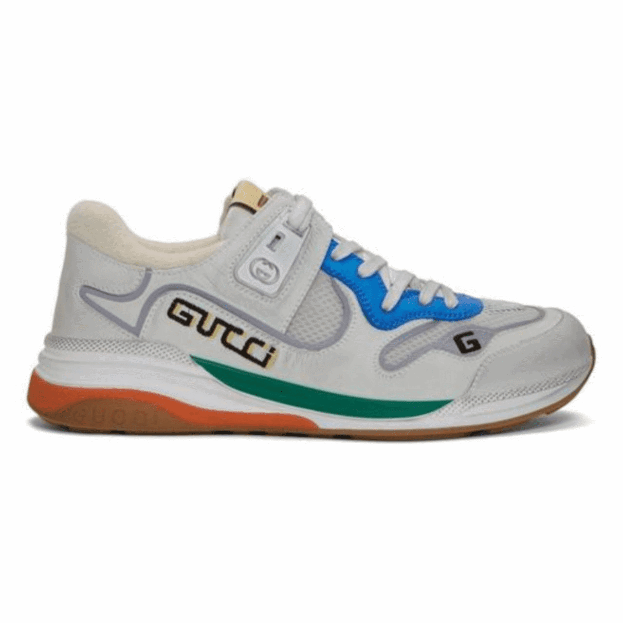 G*u*i g line sneakers in leather and mesh with embroidered logo - gc117