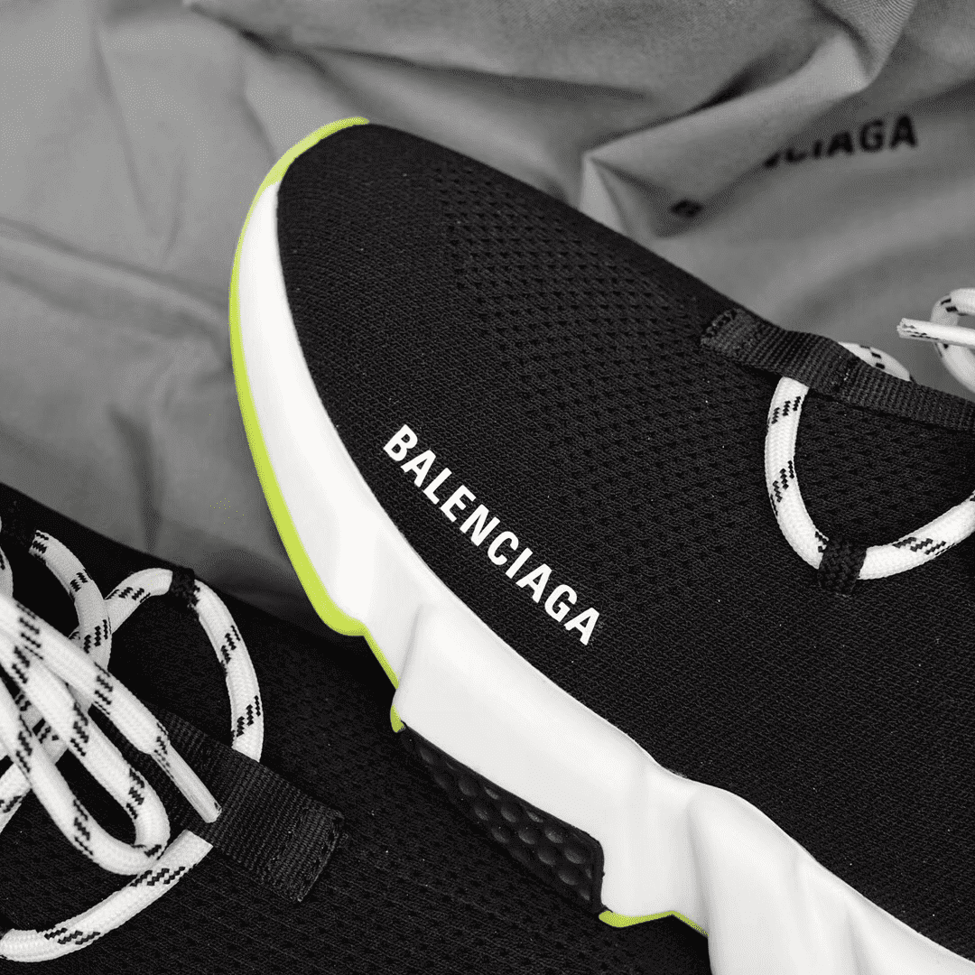 Ba*len*cia*ga speed trainer lace up black white - bb16