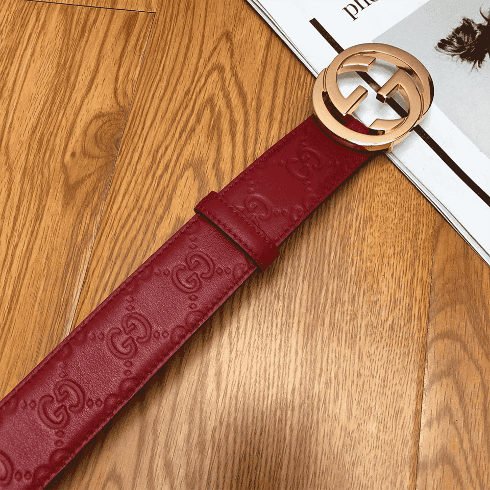 G*u*i interlocking g-buckle leather belt - b3