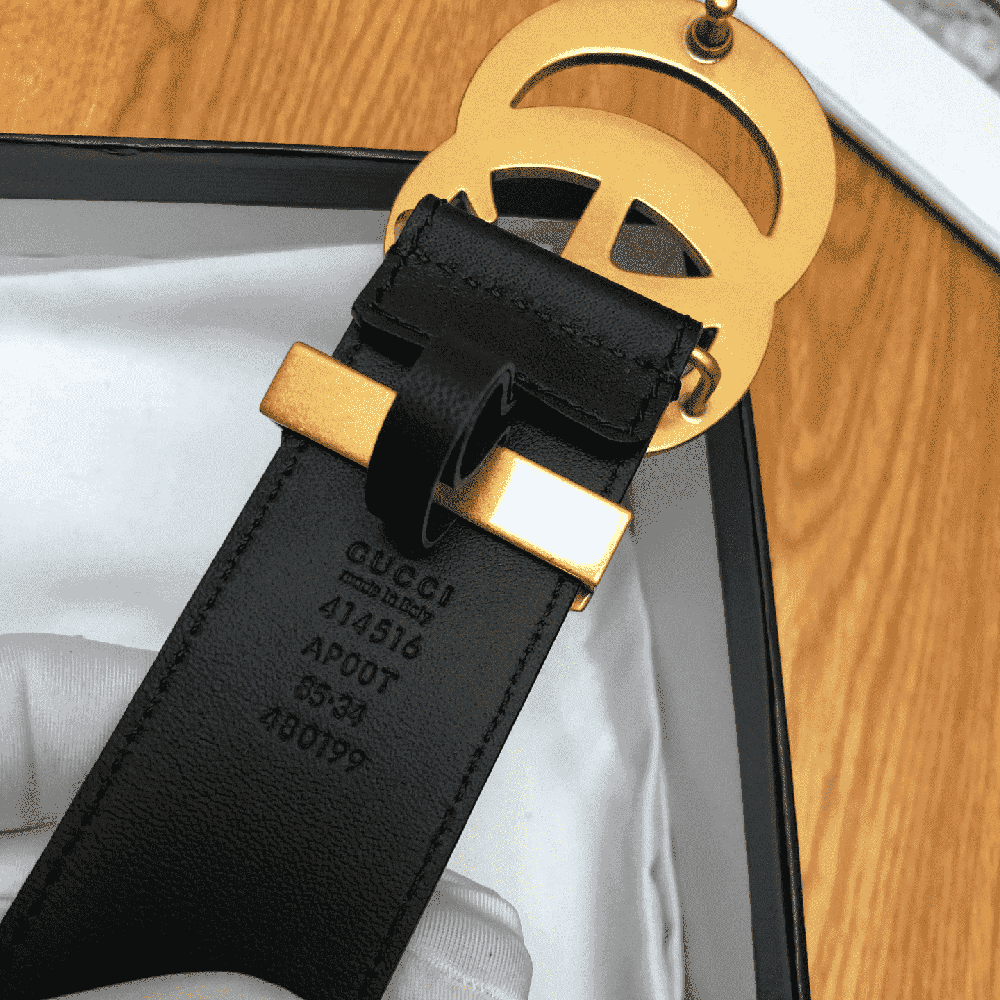 G*u*i leather belt with double g buckle - b11