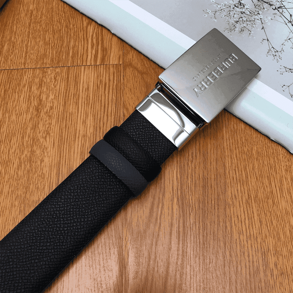 B**rry reversible plaque buckle grainy leather belt - b25