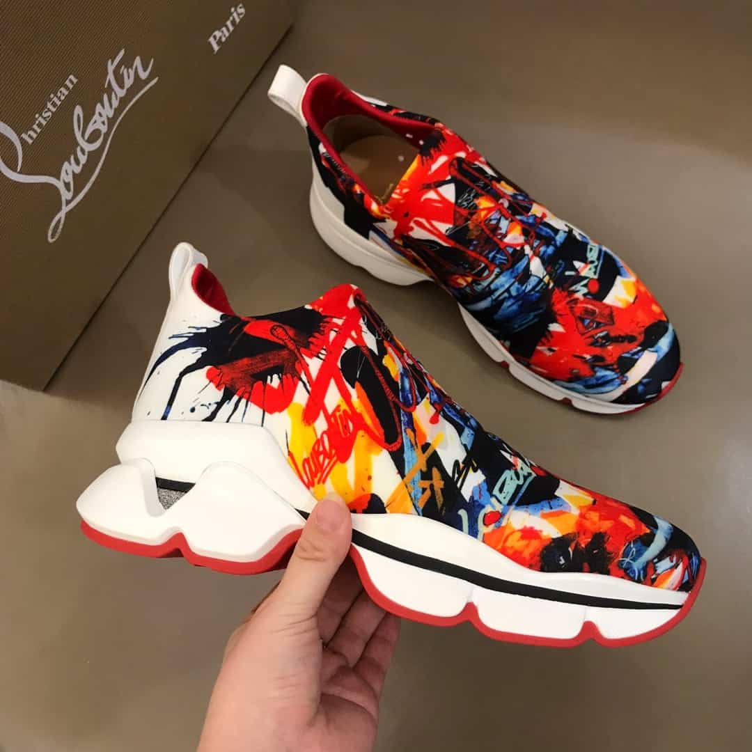 Ch**an louboutin space run sock sneaker - cl63