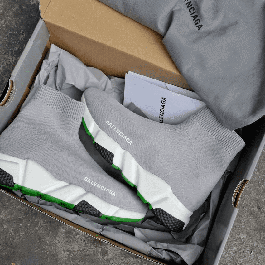 Ba*len*cia*ga speed trainer metallic silver neon - bb19